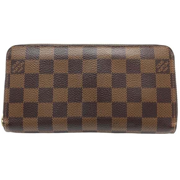 LOUIS VUITTON Louis Vuitton Damier Long Wallet N60046 Zippy Ebene Rose Baller...